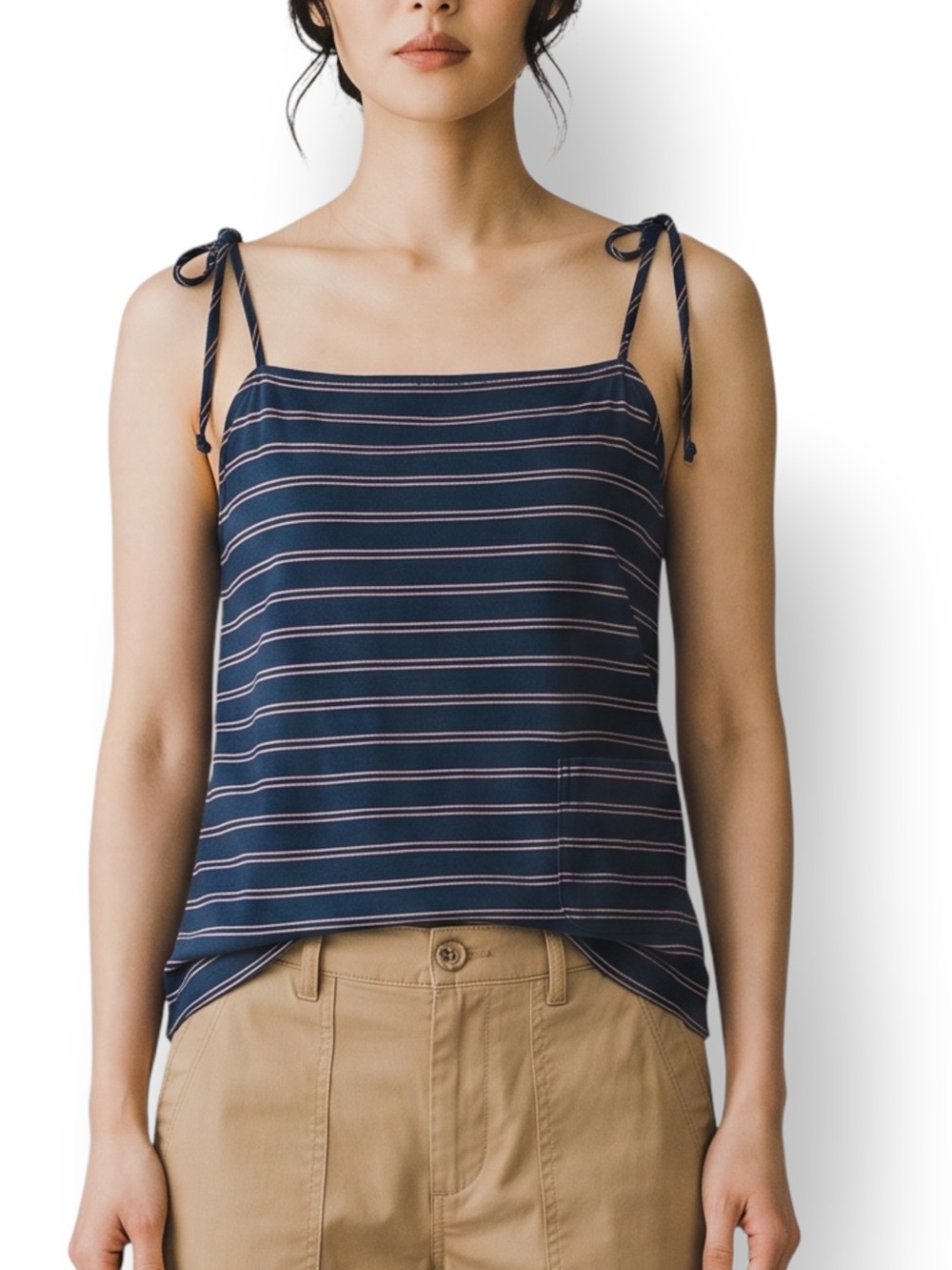 4/$20 Current/Elliott Made in USA Striped Tie Strap Cami Tank Top Size 2